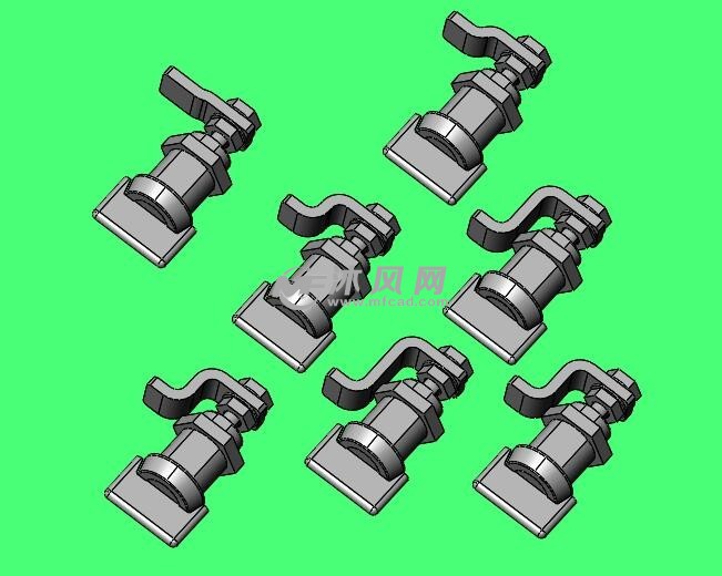7款sc-737锁扣压缩虎钳操作手柄锁扣 - 小五金模型图纸 - 沐风网