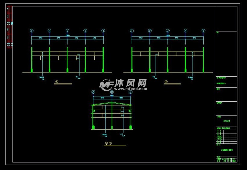各轴墙面檩条布置图