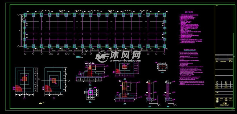 35m格構式門式鋼架結構廠房結構施工圖