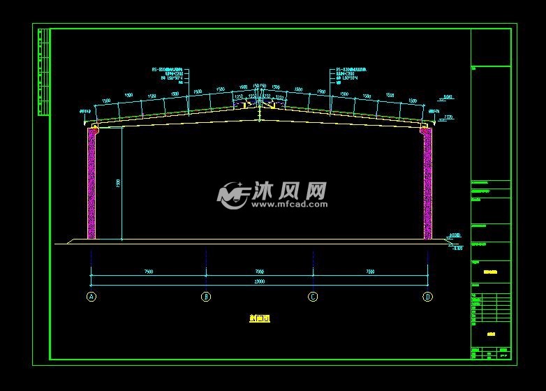 门式刚架钢结构厂房屋盖结构施工图7张