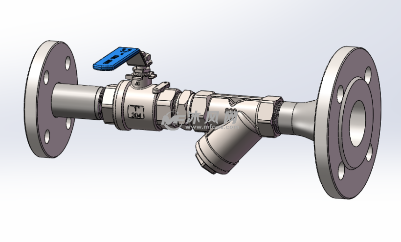 1寸不鏽鋼y型過濾器 球閥 法蘭 - 閥體圖紙 - 沐風網