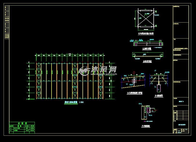 屋面支撑布置图