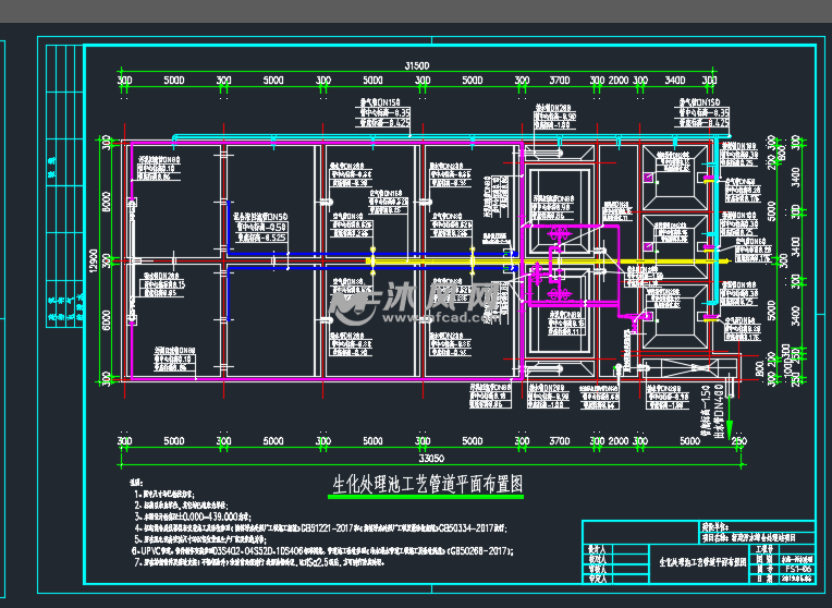 某輪轂廠汙水處理站機電設備安裝施工圖- 環保圖紙 - 沐風網