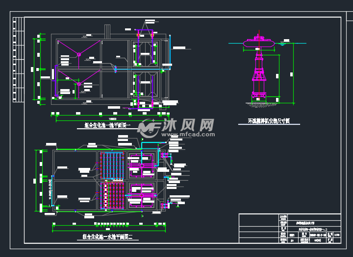 厭氧池1-1,2-2剖面圖厭氧池平面佈置圖一,二,三調節池1,中和曝氣池