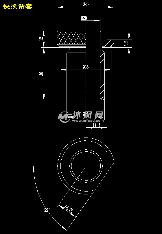 快换钻套零件图图片