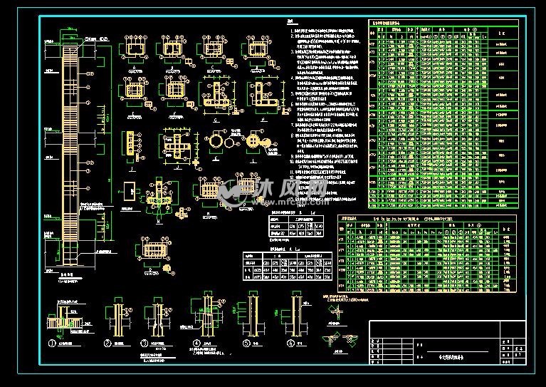 柱大样图及配筋表