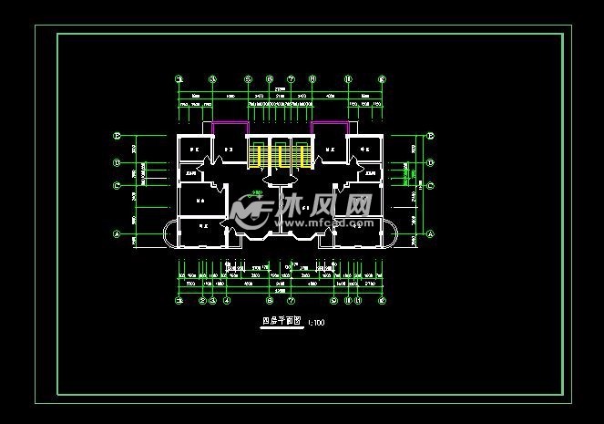 某四层(越层)住宅楼施工图纸- 住宅建筑图纸 - 沐风网