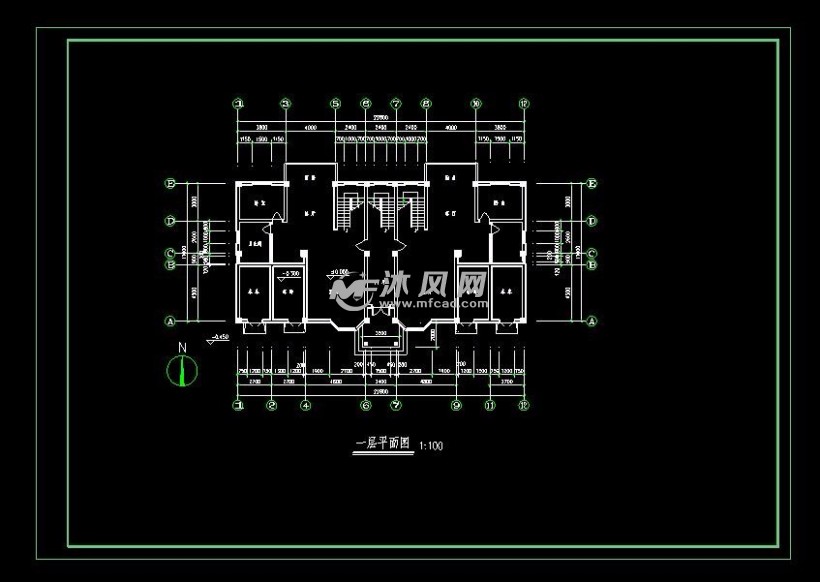 某四层(越层)住宅楼施工图纸- 住宅建筑图纸 - 沐风网