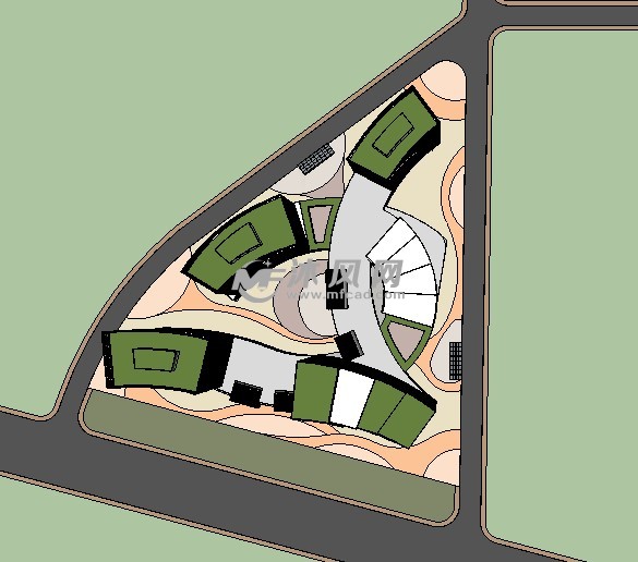 远洋珠海办公地块方案su模型