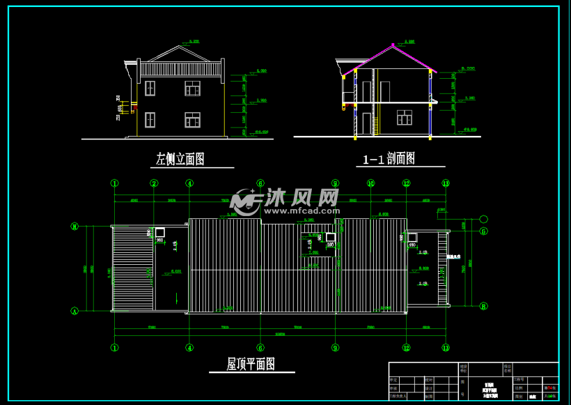 平立剖某复式徽式商住楼住宅楼建筑施工 详图图纸参数图纸id: 1065384