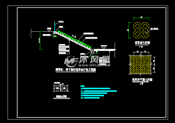 氧化塘施工图- 环保图纸 - 沐风网