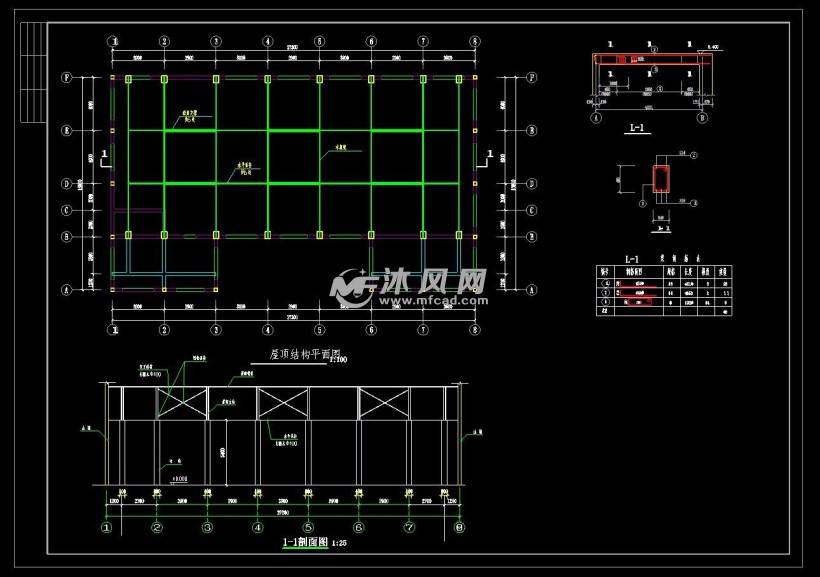 屋顶结构平面图