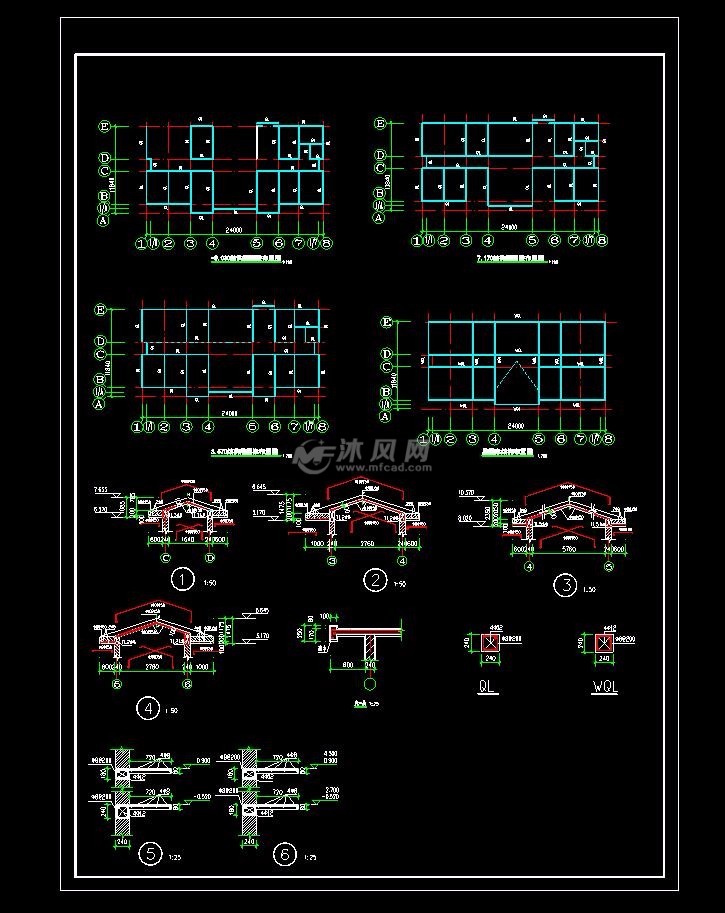 宜昌市某2层砌体办公楼结构设计图- 结构图纸 - 沐风网