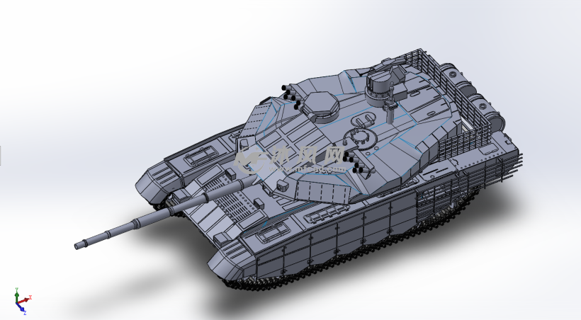 t90坦克模型三维视图