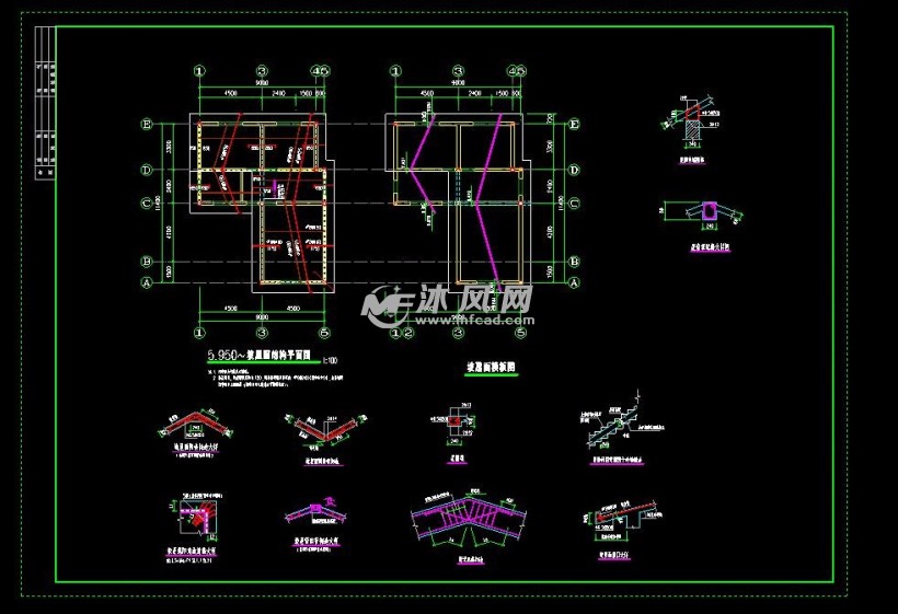 某两层砖混住宅结构设计图- 结构图纸 - 沐风网