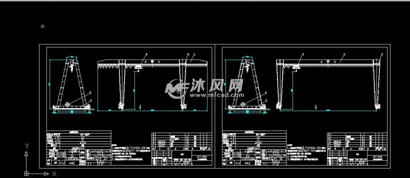 人字立腿跨梁起重机 - 工程机械/建筑机械图纸 - 沐风网