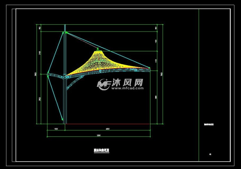 膜結構車棚施工圖