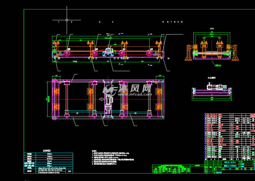 涂装输送设备l3100倒置滚床图 - 输送和提升设备图纸 - 沐风网