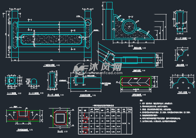 桥梁栏杆详图混凝土钢材大理石