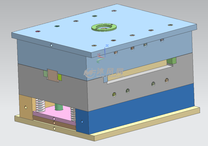 壓扣注塑模具設計(ug cad)- 注塑模圖紙 - 沐風網