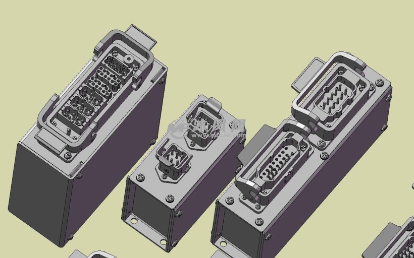 9种组装的模具连接器盒模型