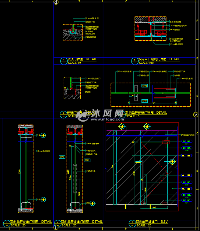 玻璃门标准节点大样