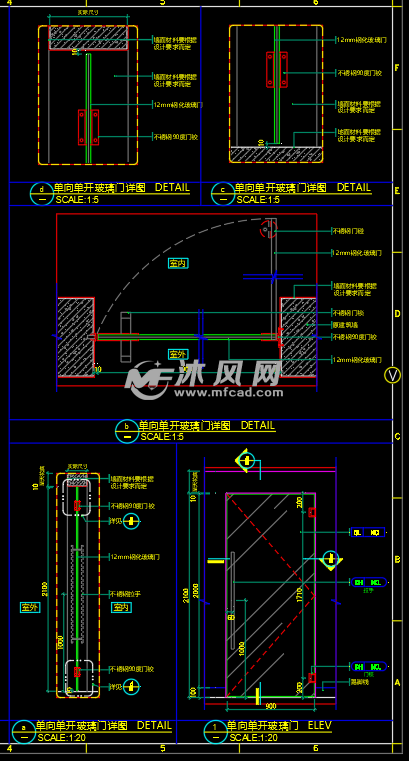 玻璃门标准节点大样