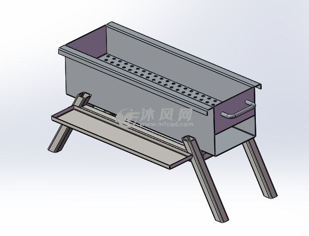 家用烧烤炉设计sw - 厨房用具图纸 - 沐风网