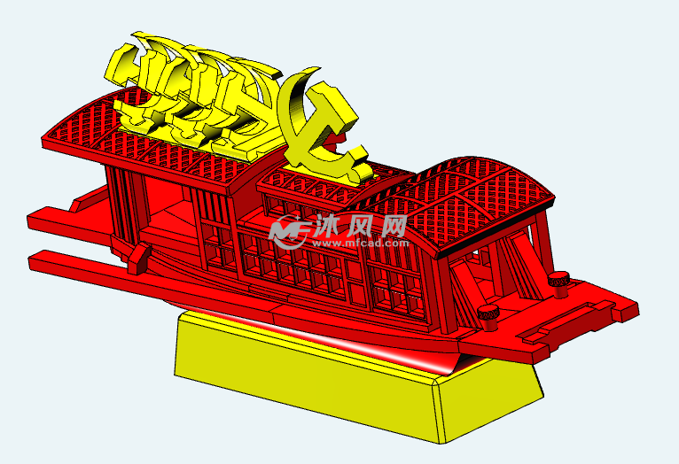 南湖红船模型sw - 玩具公仔图纸 - 沐风网