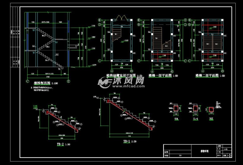 二层砌体结构茶厂结构施工图- 结构图纸 - 沐风网