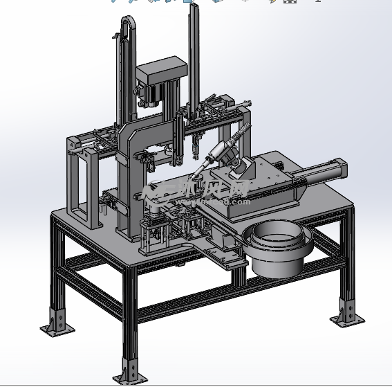自动压铆设备外形铆钉自动压铆设备结构主要包括振动盘送料机构,气爪