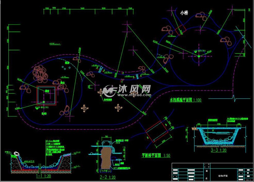 水池管线cad图纸
