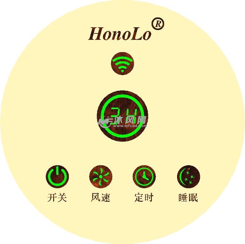 时尚吊顶电风扇控制面板