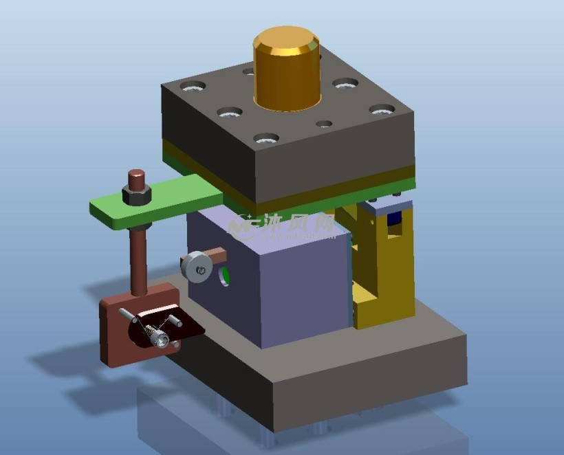 o形件圆形件自动卸料弯曲模- 冲压模具图纸 - 沐风网
