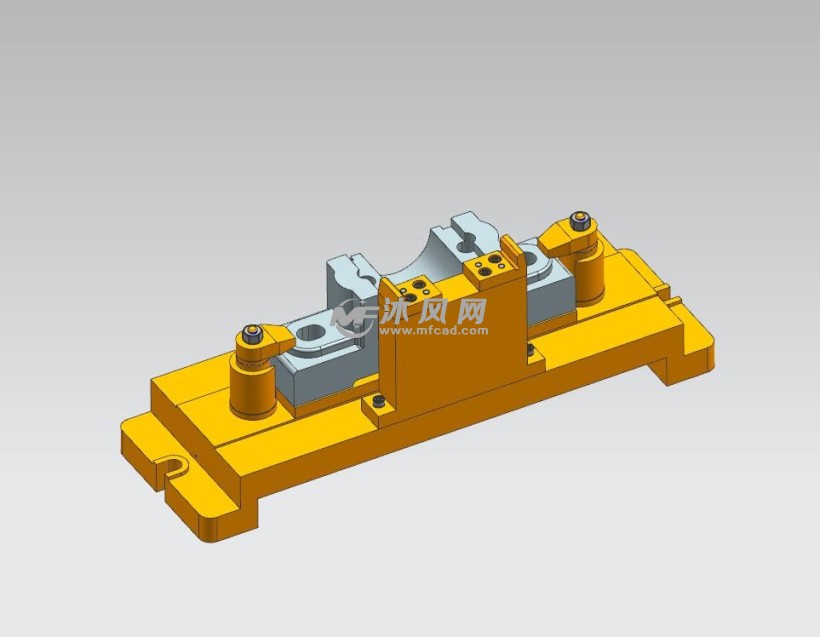 轴承座铣缺口夹具cad图 ug三维