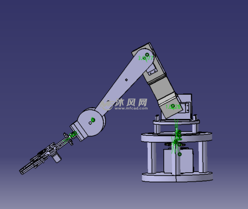 可以通過dmu運動機構校核數據,機械臂原理是4個可旋轉的機械軸配合和