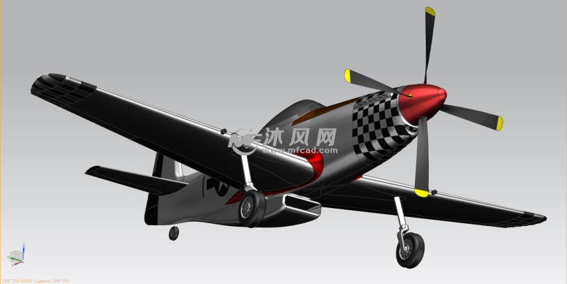 p51野马战斗飞机ug三维