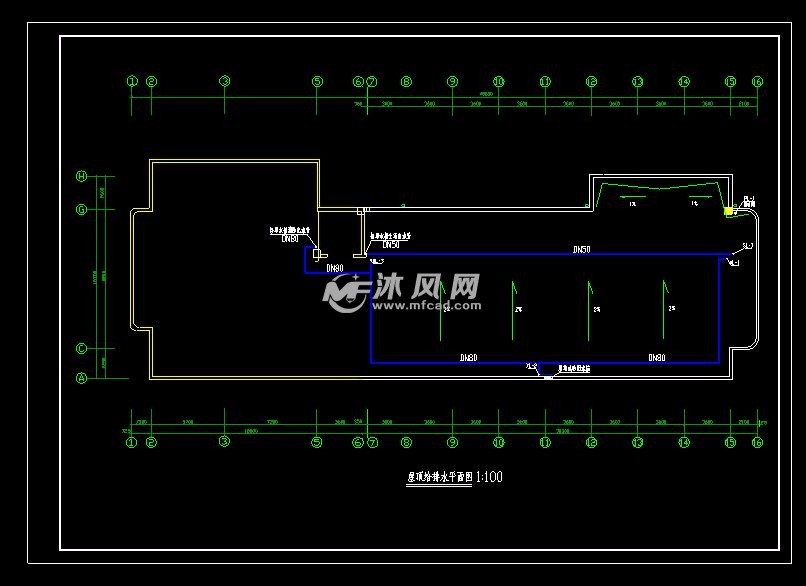 屋顶给排水平面图