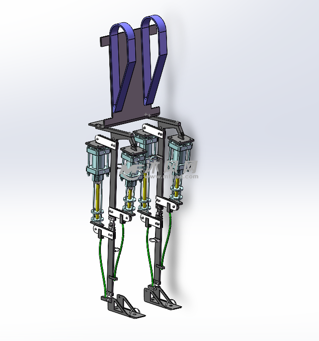 机械外骨骼模型图这是一款用帮助行走机器人或机械外骨骼,助行走机器
