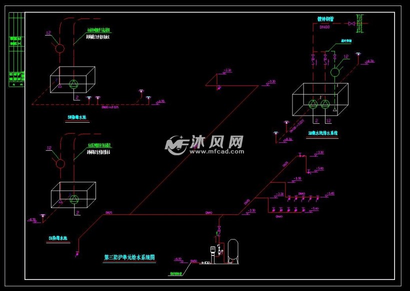 人防地下室给排水图