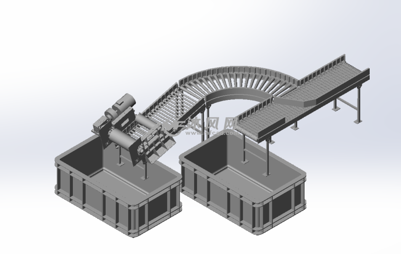 筛果榨汁传送带总视图本图纸所描述主要为传送分拣装置,附带有压果