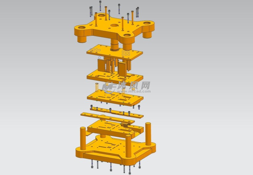 电子散热器级进模cad图ug三维