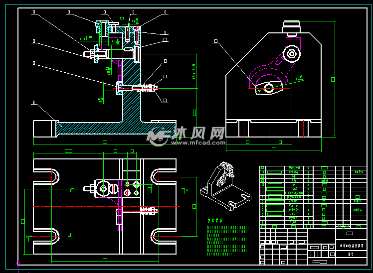 夾具裝配圖夾具前視圖圖紙參數圖紙id: 1073892圖紙格式:sldasm,dwg