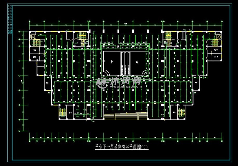 平臺下一層消防噴淋平面圖