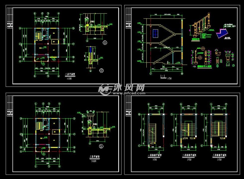 建築設計說明,建築平面圖,建築剖面圖,建築立面圖,樓梯圖,屋頂平面