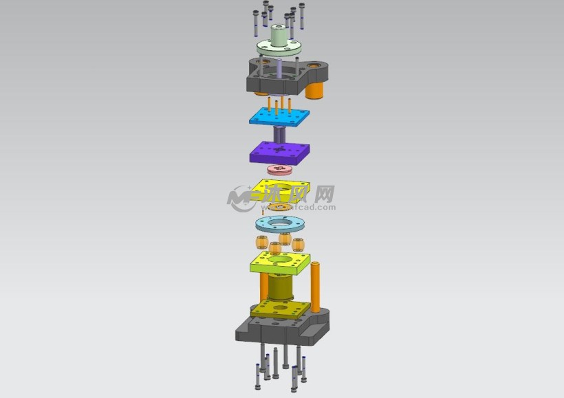 垫圈复合模cad图ug三维