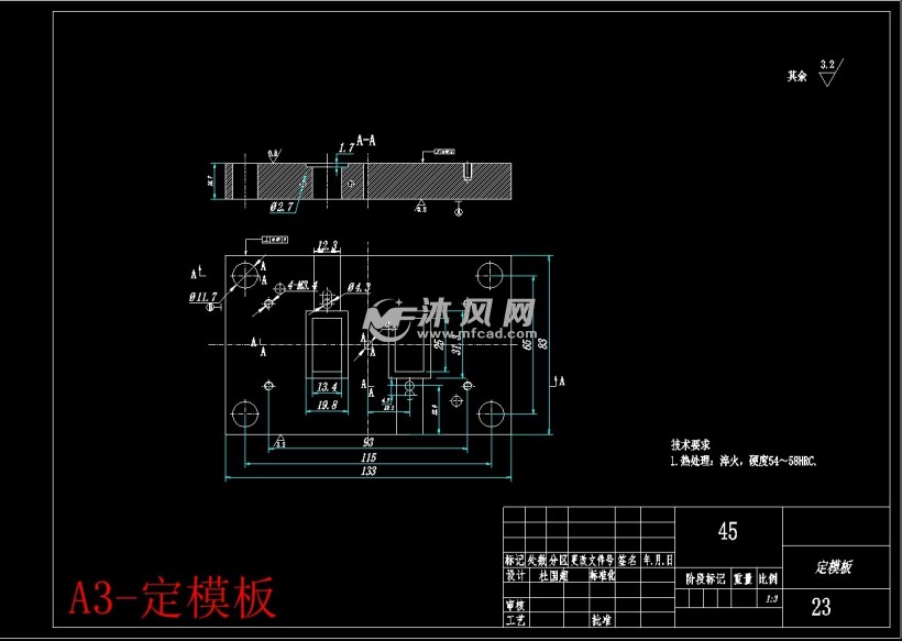 a3-定模板a3-垫块a3-动模板a3-推板a3-动模座板图纸参数图纸id