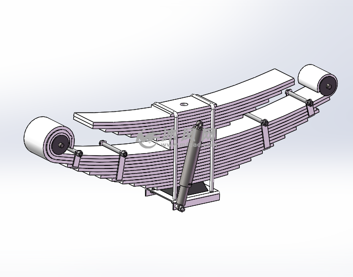 主副钢板弹簧悬架三维模型