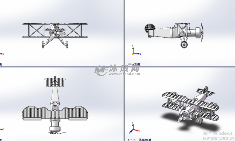 装饰性双翼飞机 - 航空航天图纸 - 沐风网