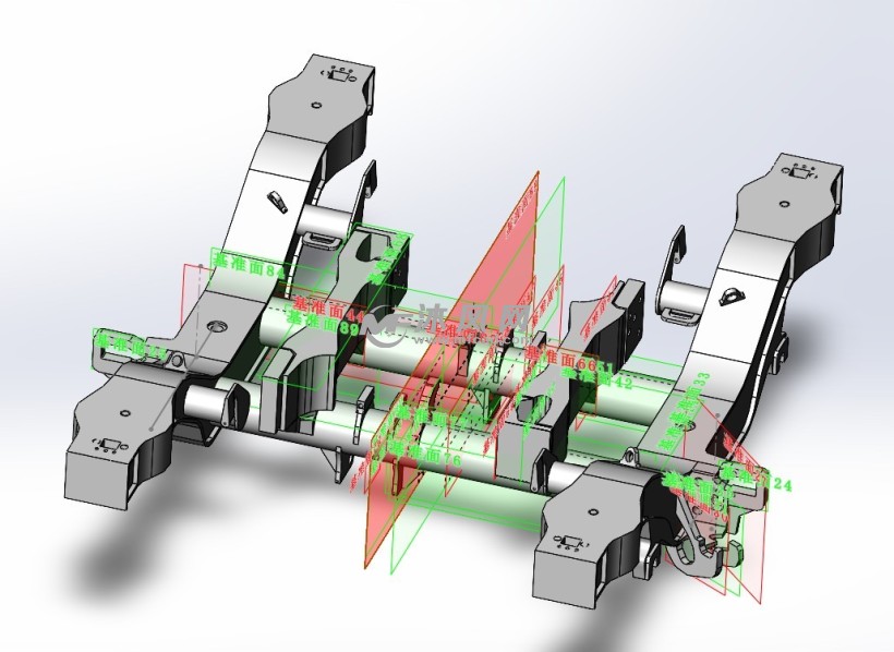 高速列车动车转向架模型 - 交通运输图纸 - 沐风网